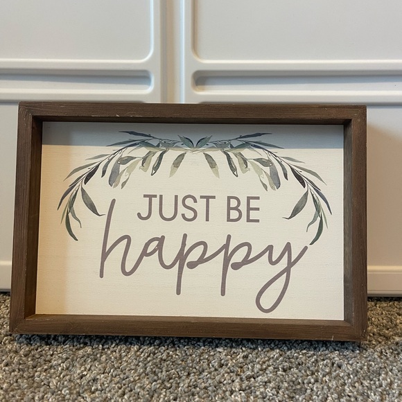 Other - Brown and Cream 'Just Be Happy' Wall Art